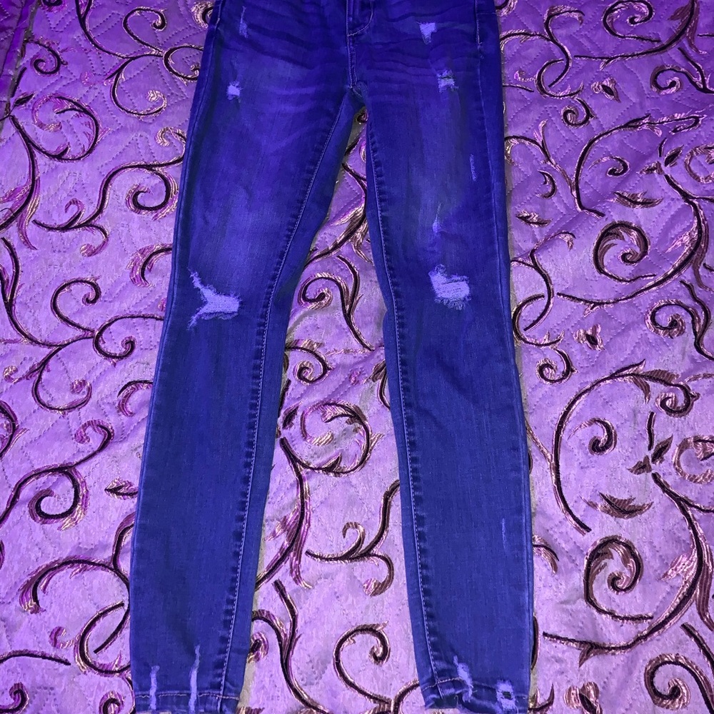 denim ripped skinny jeans